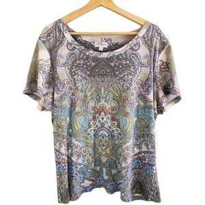 Great Northwest tie dye boho style rhinestone shirt